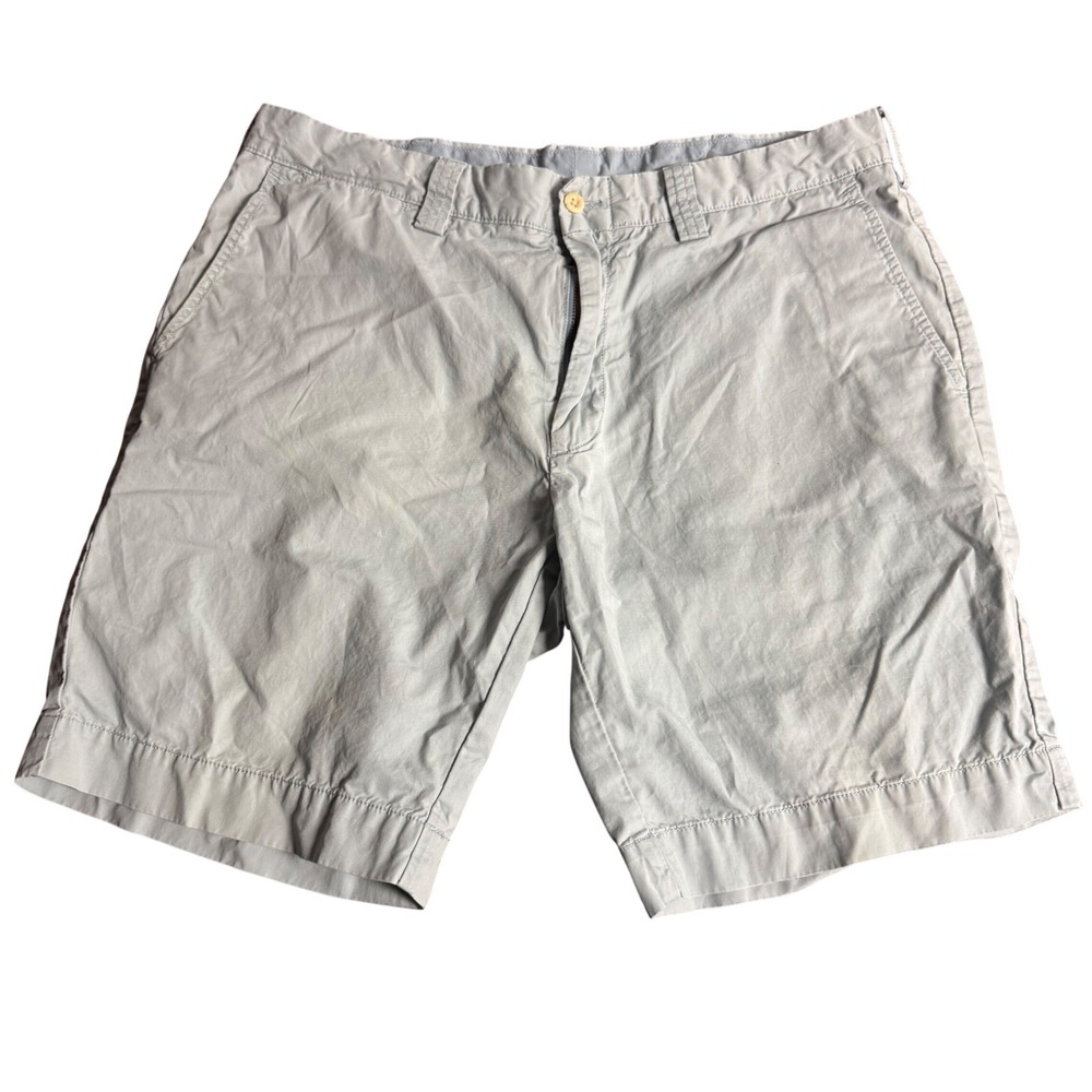 Polo Ralph Lauren Mens Light Blue Pima Cotton Chino Shorts Size 36 Flat Front